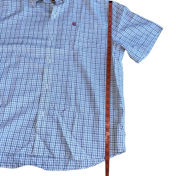 90s Tony Hawk Skater Grunge Shirt Mens XL Baby Blue White Plaid Short Sleeve - Picture 10 of 15